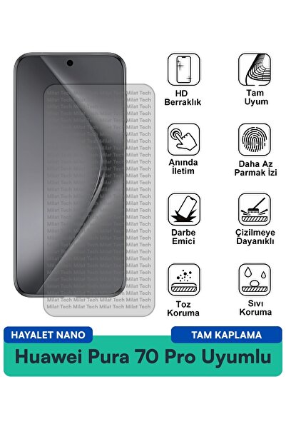 Milat Tech فيلم حماية الشاشة هواوي بورا 70 برو هايلايت نانو مقاوم للخدوش والص...