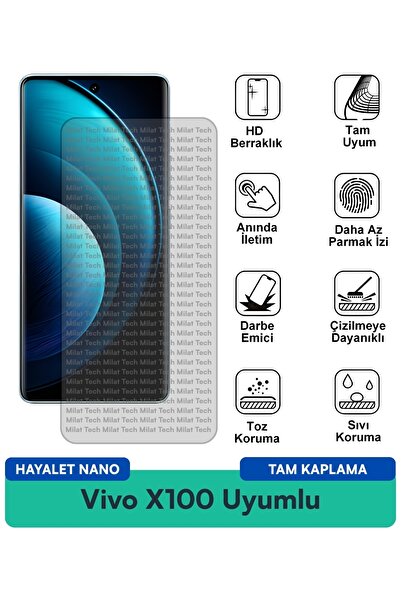 Milat Tech فيلم حماية الشاشة Vivo X100 Ghost Nano مقاوم للخدوش والصدمات