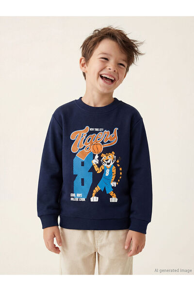 LC Waikiki سويت شيرت LCW Kids Aslan مطبوع للأولاد