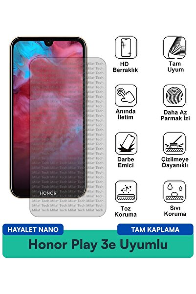 Milat Tech فيلم حماية الشاشة Honor Play 3e Hayalet Nano مقاوم للخدوش والصدمات