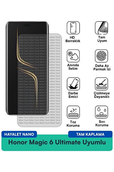 Milat Tech فيلم حماية الشاشة Honor Magic 6 Ultimate Hayalet Nano مقاوم للخدوش...