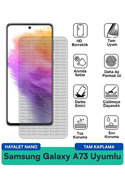 Milat Tech فيلم حماية الشاشة سامسونج جالاكسي A73 هايلايت نانو، حماية طويلة ال...