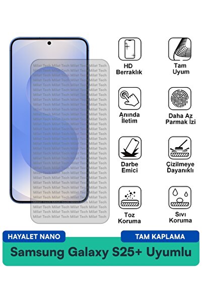 Milat Tech فيلم حماية شاشة سامسونج جالاكسي S25+ هايلايت نانو مقاوم للخدوش وال...
