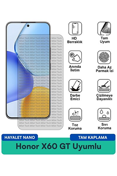 Milat Tech طبقة حماية للشاشة من Honor X60 GT Hayalet Nano، مرنة وناعمة عند اللمس