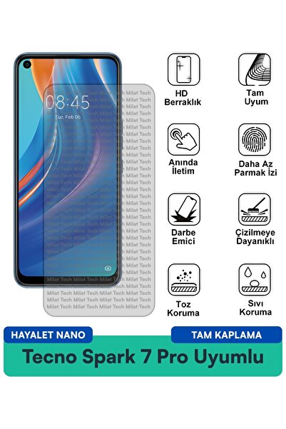 Milat Tech تيكنو سبارك 7 برو هايلايت نانو فيلم حماية للشاشة بتقنية مقاومة للبقع