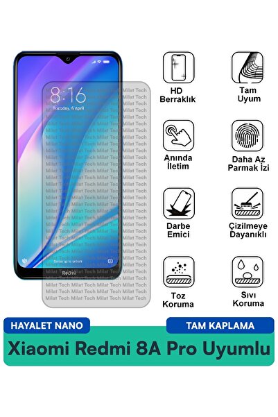 Milat Tech طبقة حماية للشاشة من Xiaomi Redmi 8A Pro Hayalet Nano، سطح محمي لل...