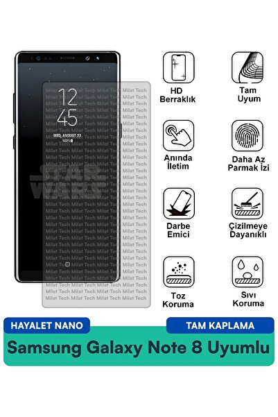 Milat Tech فيلم حماية الشاشة سامسونج جالاكسي نوت 8 هايلايت نانو مضاد للخدش وه...