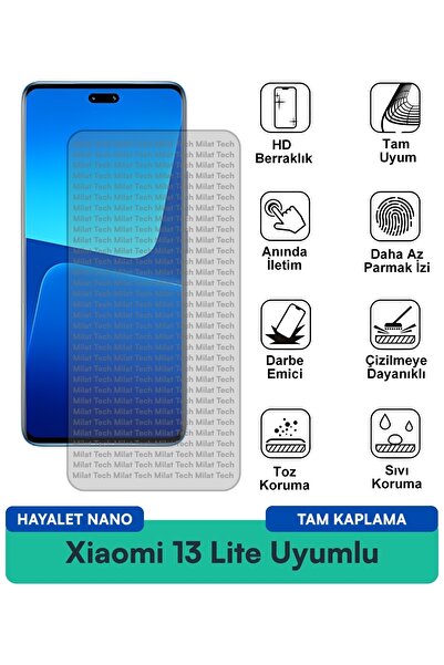 Milat Tech فيلم حماية الشاشة Xiaomi 13 Lite Ghost Nano ذو ملمس حساس عند اللمس