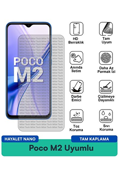 Milat Tech طبقة حماية للشاشة من Poco M2 Ghost Nano مقاومة للخدوش والصدمات
