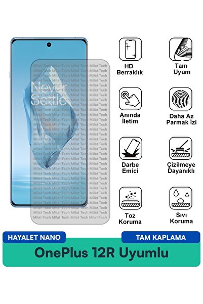 Milat Tech طبقة حماية للشاشة من OnePlus 12R Hayalet Nano مقاومة للخدوش والصدمات