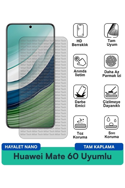 Milat Tech واقي شاشة هواوي ميت 60 هايتل نانو مقاوم للخدوش والصدمات