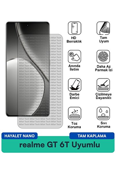 Milat Tech فيلم حماية الشاشة نانو من ريلمي جي تي 6 تي، حماية طويلة الأمد من ا...