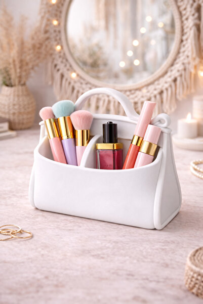 Sellor 2 Bölmeli Makyaj Organizeri & Masaüstü Kalemlik 15 x 13 cm