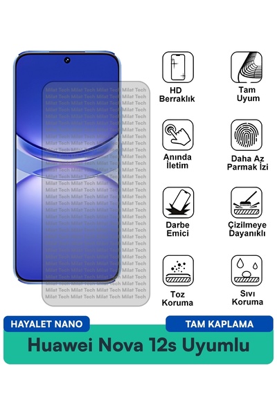 Milat Tech واقي شاشة هواوي نوفا 12s هايتل نانو مقاوم للخدوش والصدمات