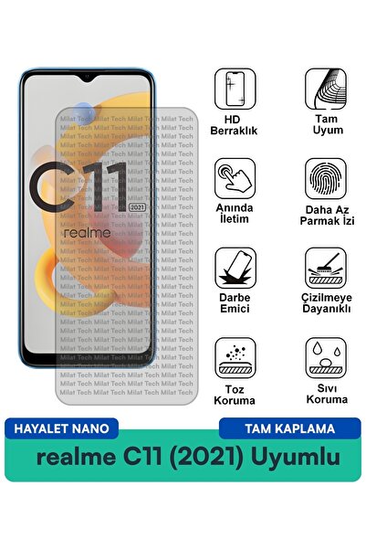 Milat Tech فيلم حماية الشاشة ريلمي سي 11 (2021) هايلايت نانو سهل التركيب بدون...