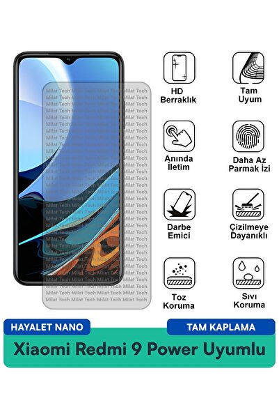 Milat Tech فيلم حماية الشاشة Xiaomi Redmi 9 Power Hayalet Nano مقاوم للخدوش و...