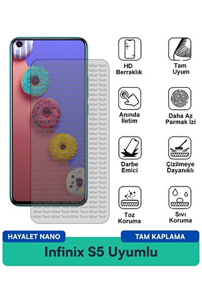 Milat Tech طبقة حماية للشاشة من Infinix S5 Ghost Nano مضادة لبصمات الأصابع