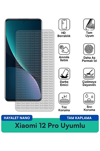 Milat Tech طبقة حماية للشاشة من Xiaomi 12 Pro Hayalet Nano مقاومة للخدوش والص...