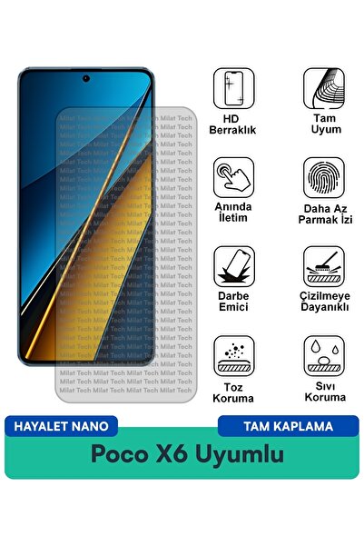 Milat Tech طبقة حماية للشاشة من Poco X6 Ghost Nano مقاومة للخدوش والصدمات