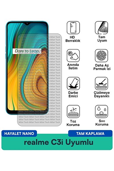 Milat Tech فيلم حماية الشاشة نانو من realme C3i Hayalet مقاوم للخدوش والصدمات