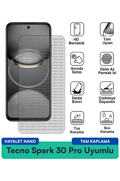 Milat Tech فيلم حماية الشاشة تكنو سبارك 30 برو هايلايت نانو مقاوم للخدوش والص...