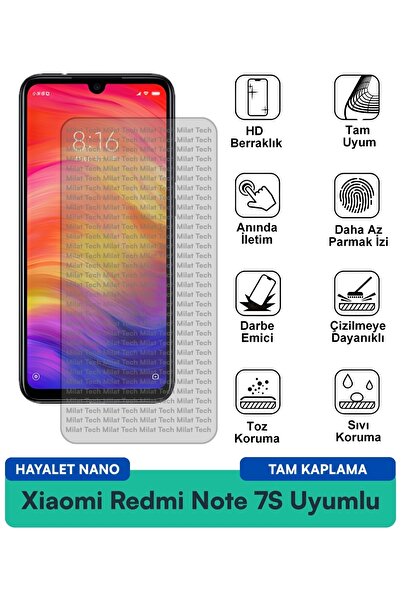 Milat Tech فيلم حماية الشاشة Xiaomi Redmi Note 7S Hayalet Nano يوفر حماية طوي...