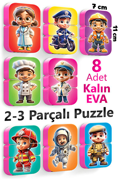 EVAKANCA 2-3 Parçalı Bebek Yapbozu Meslekler