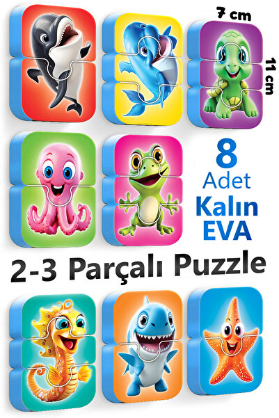 EVAKANCA 2-3 Parçalı Bebek Yapbozu Deniz Hayvanları