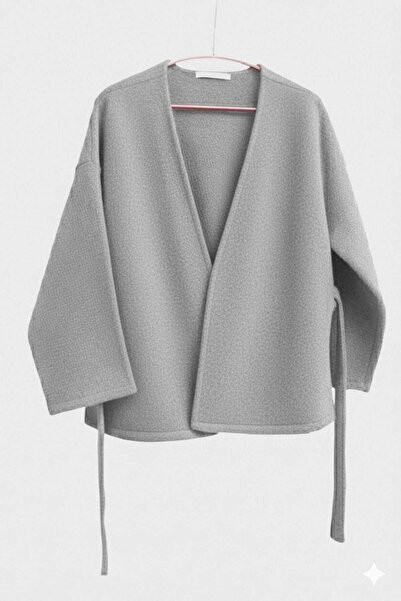 Bluezade bağlama detaylı rahat kalıp kaşmir hırka