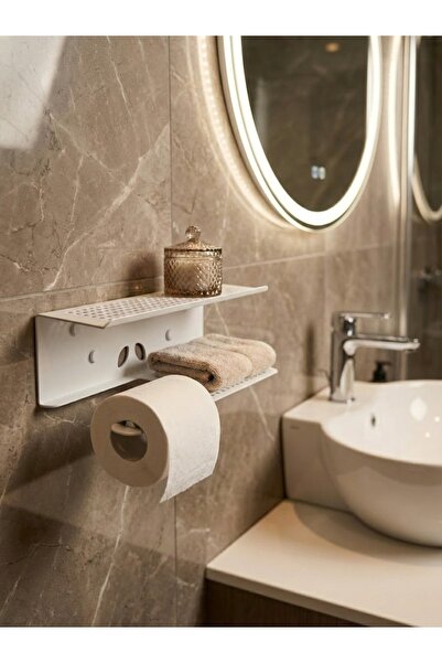 mee wall art Stainless Metal Wc Shelf Toilet Roll Holder – with Phone & Acces...