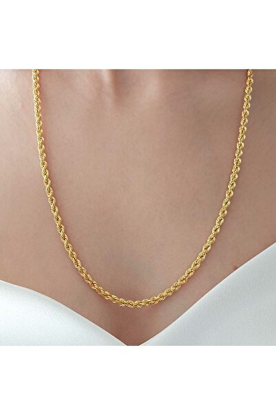 Altınbeyi ALTINBEYI 22 Ayar Altın Halat Burgu Zincir Kolye 60 Cm 14.28 Gr. (K...