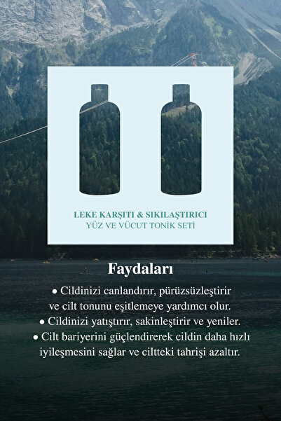 Clara Hygienics Leke Karşıtı Sıkılaştırıcı Etkili Niacinamide Cica Içeren Vegan Yüz Ve Vücut Günlük Bakım Tonik Seti