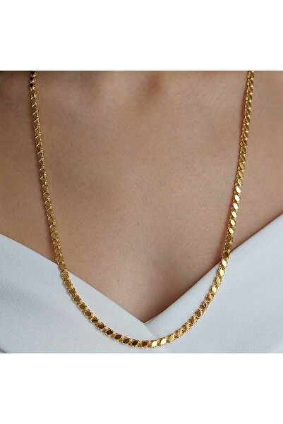 Altınbeyi 22 Ayar Altın Halep Pullu Zincir Kolye (4mm Kalınlık) 65 Cm 15.00 G...