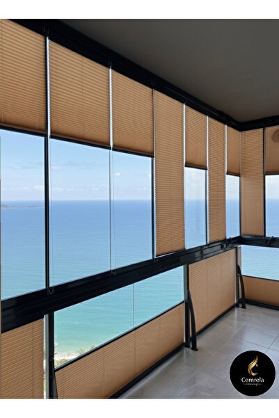 cemrela desing Plise Katlanır Cam Balkon Perdesi - Ofis Perdesi - Mutfak Perd...