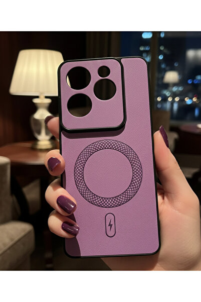 TechTrove Tecno Spark 20 Pro Uyumlu MagSafe Destekli Lüks Deri Görünümlü Kame...