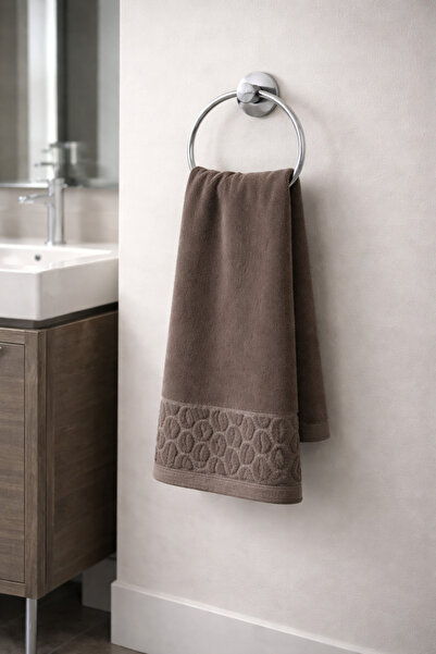 EVORİA Home |Grey Aura| Badem Desenli| Pamuklu |50x90 Cm| El ve Yüz Havlusu