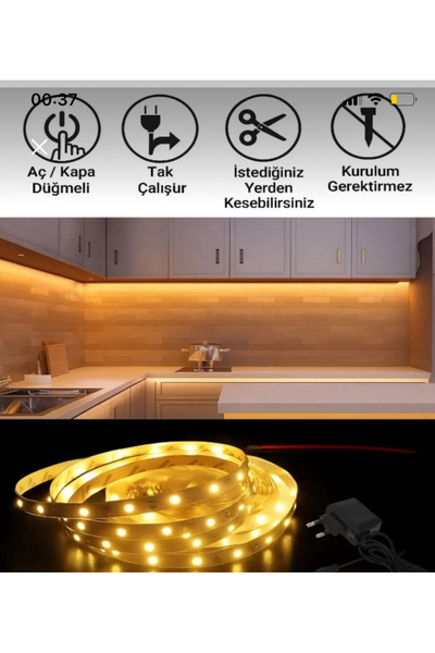 Sunbox Mutfak dolabı tezgah üstü Tam set Adaptörlü Butonlu 5 metre günışığı