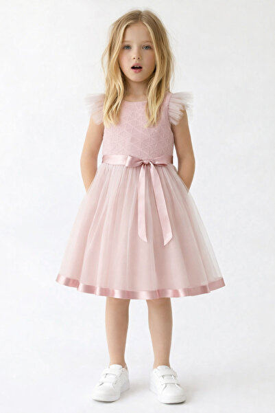 ESİLA KİDS فستان بناتي فستان أسود من التول مطرز بالترتر فستان سهرة مريح وأنيق...