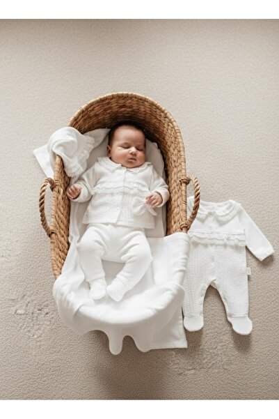 PARK BEBE Baby Girl Hospital Release 0-3 Months Set with Fi̇Stolu Lora Hat an...