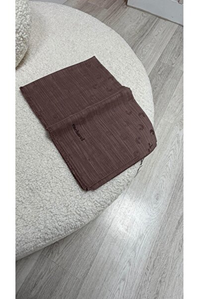 Cacharel B.Cacharel Logolu İpek Koton Jakar Etol Şal Sütlü Kahve