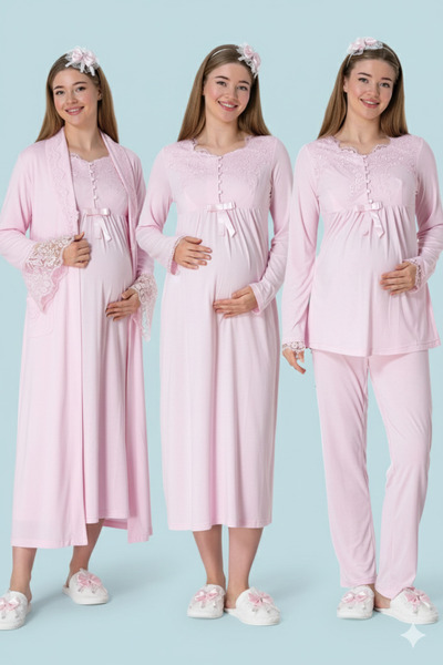 bigmama بيجامة الأمومة، ثوب النوم، مجموعة ثوب الصباح