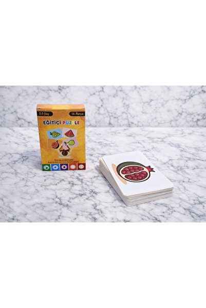 ByMeyla 16 Parça Meyveler Alemi | Zeka Geliştirici Eşleştirme Puzzle Eğitim Seti