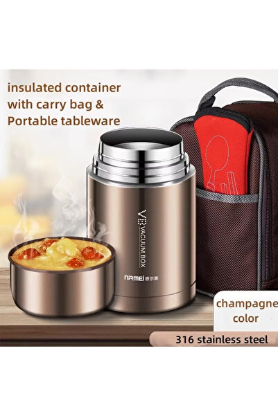 Choice ترمس طعام MSG-gold سعة 800 مل، 600/800/1000 مل، وعاء طعام معزول بالفرا...