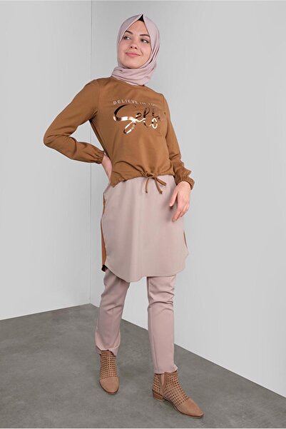 Alvina 41230 Model Printed and Lace-Up Tunic