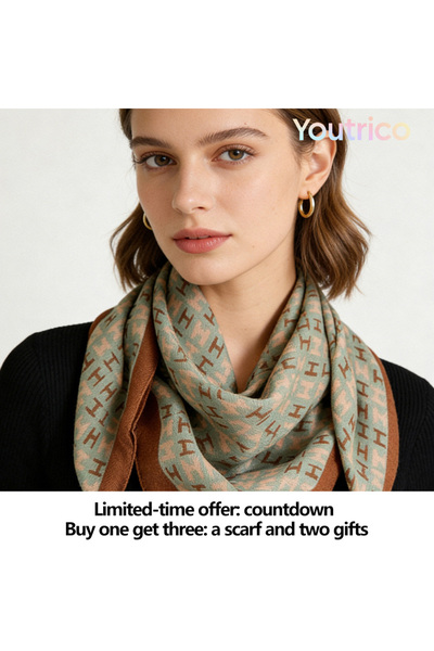 Youtrico وشاح شتوي H - إكسسوار ملابس نسائية - دافئ ومريح، صغير ولكنه مريح - 7...