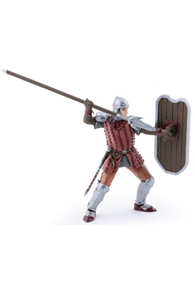 Papo Figurină de cavaler cu lance și scut roșu