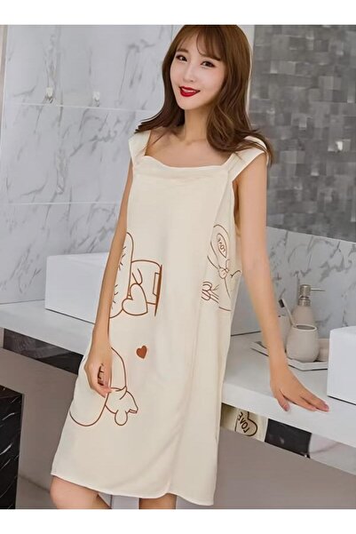 fun zone منشفة حمام قابلة للارتداء، لفافة للجسم ناعمة ومريحة للنساء بتصميم أزرار