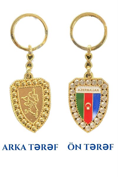 AVMmarketim Azerbaycan Bayraklı Anahtarlık Azerbaycan Bayrağı Metal Açarlıq H...