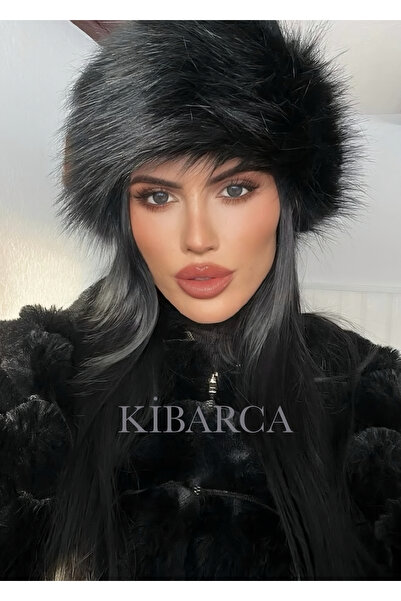 Aksesuar Trend Siyah Kışlık Suni Kürk Şapka Peluş Rus Kalpak