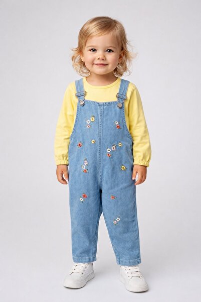 dinamik çocuk Baby Girl Floral/Strawberry/Cherry Embroidered Long Sleeve Body...